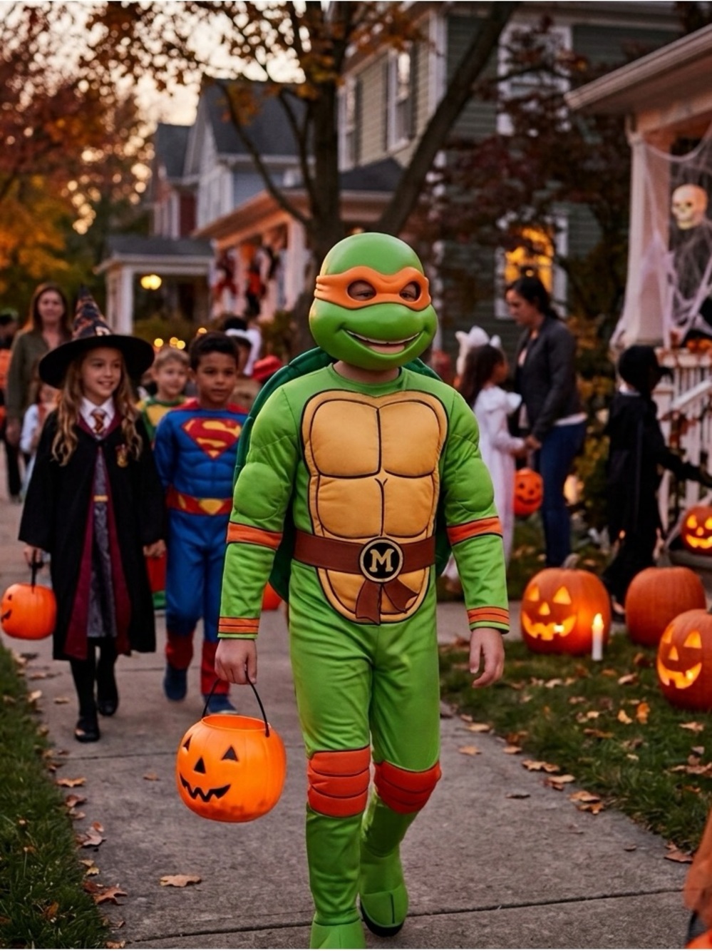 NWT Kids TMNT Michelangelo Costume Size Large 10-12 Rubies Ninja Turtles